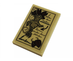Tile 2 x 3 with Mandrake, Leaves, Writing and Arrow Pattern (Sticker) - Set 76384