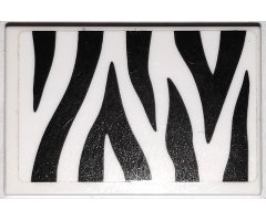 Tile 2 x 3 with Black Zebra Stripes Camouflage Pattern (Sticker) - Set 60267