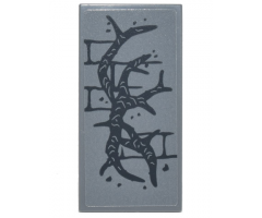 Tile 2 x 4 with Black Brick Wall Mortar and Roots Pattern (Sticker) - Set 75810