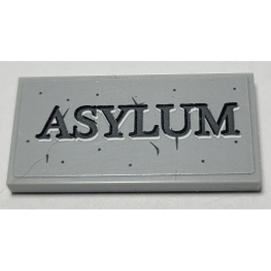 Tile 2 x 4 with 'ASYLUM' and Stone Pattern (Sticker) - Set 70912