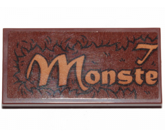 Tile 2 x 4 with 'T', 'Monste' and Fur Pattern (Sticker) - Set 30628