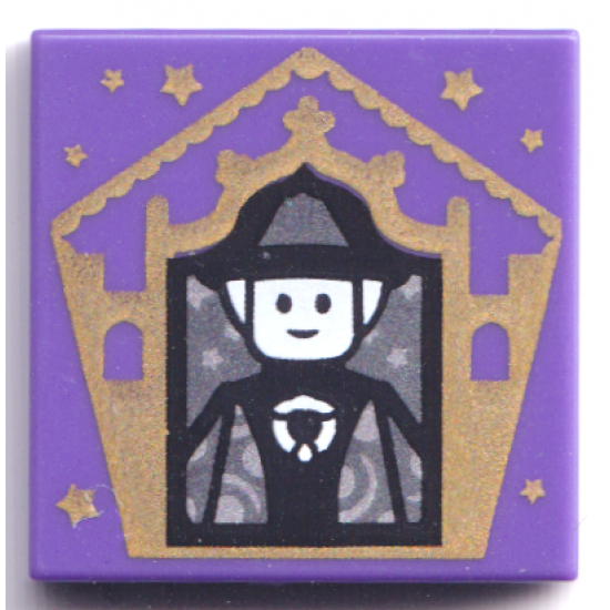 Tile 2 x 2 with HP Chocolate Frog Card Minerva McGonagall Pattern