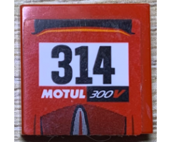 Tile 2 x 2 with Black '314' and 'MOTUL 300V' on White Stripe Pattern (Sticker) - Set 75894