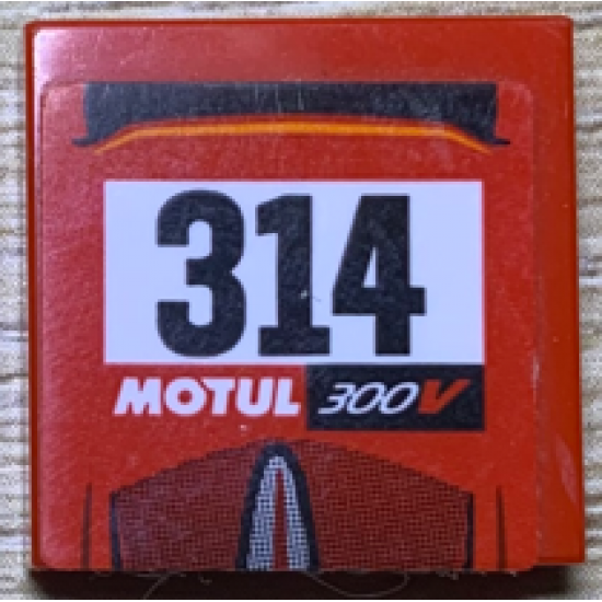 Tile 2 x 2 with Black '314' and 'MOTUL 300V' on White Stripe Pattern (Sticker) - Set 75894