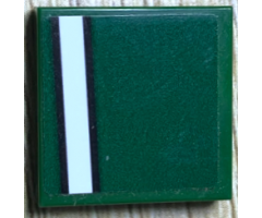 Tile 2 x 2 with Black Lines and White Stripe Pattern Model Right Side (Sticker) - Set 75894