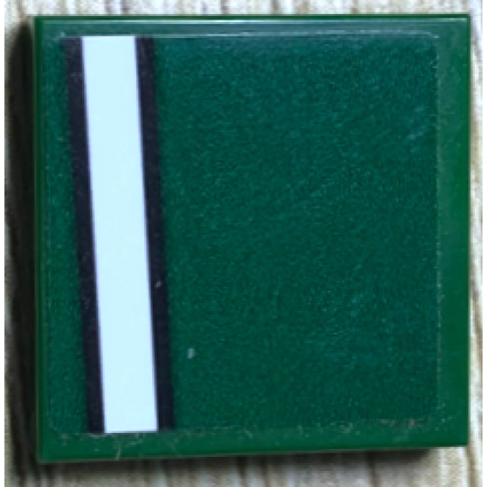 Tile 2 x 2 with Black Lines and White Stripe Pattern Model Right Side (Sticker) - Set 75894