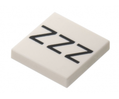 Tile 2 x 2 with Black 'ZZZ' Pattern