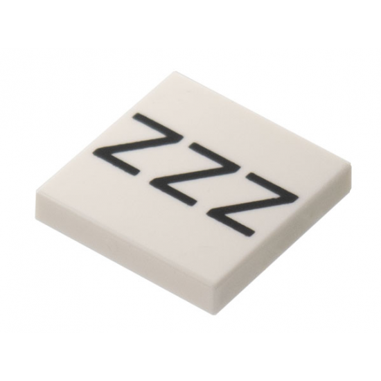 Tile 2 x 2 with Black 'ZZZ' Pattern
