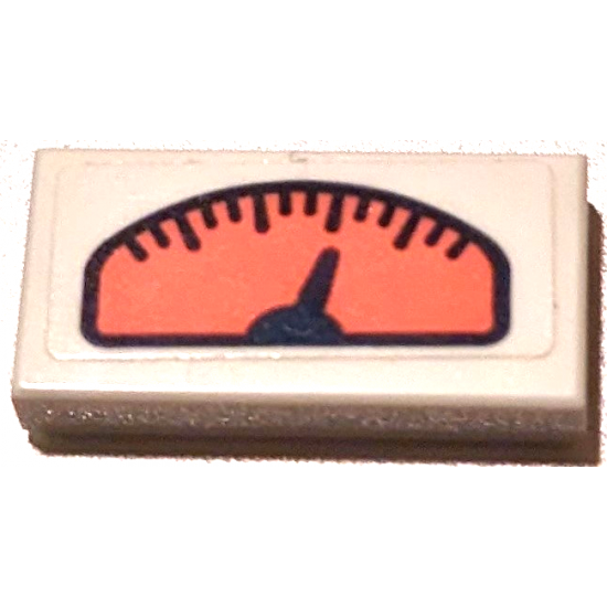 Tile 1 x 2 with Coral Gauge with Needle Pattern (Sticker) - Set 41422