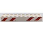 Brick 2 x 10 with Red and White Danger Stripes and Rivets Pattern Model Left Side (Stickers) - Set 75917