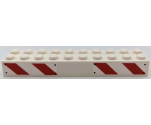 Brick 2 x 10 with Red and White Danger Stripes and Rivets Pattern Model Right Side (Stickers) - Set 75917