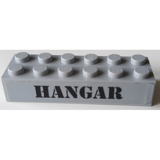 Brick 2 x 6 with Black 'HANGAR' Pattern (Sticker) - Set 60103