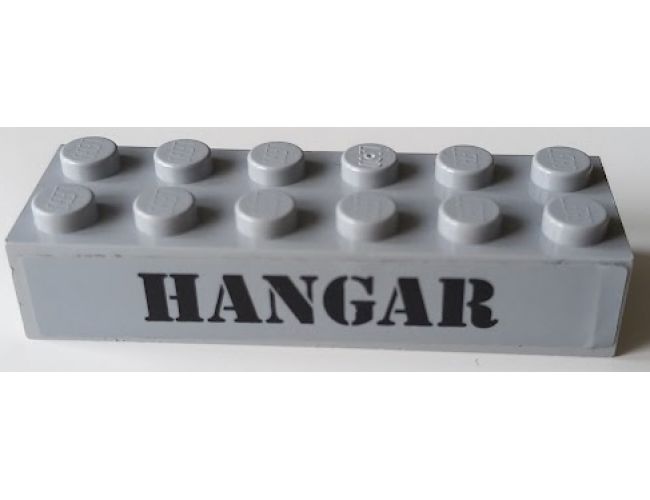 Brick 2 x 6 with Black 'HANGAR' Pattern (Sticker) - Set 60103