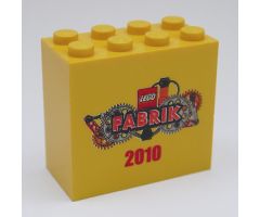 Brick 2 x 4 x 3 with LEGO Fabrik 2010 Pattern