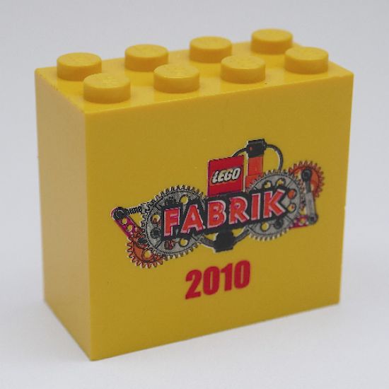 Brick 2 x 4 x 3 with LEGO Fabrik 2010 Pattern