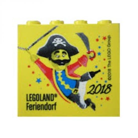 Brick 2 x 4 x 3 with LEGOLAND Feriendorf 2018 Pirate with Moustache Dancing Pattern