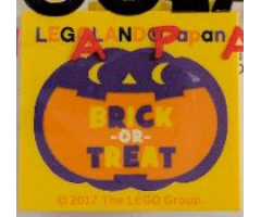 Brick 2 x 4 x 3 with Legoland Japan Brick or Treat 2017 Purple Pumpkin Pattern