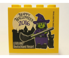 Brick 2 x 4 x 3 with Legoland Deutschland Resort Happy Halloween 2016 Pattern
