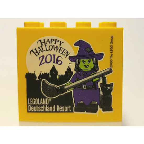 Brick 2 x 4 x 3 with Legoland Deutschland Resort Happy Halloween 2016 Pattern