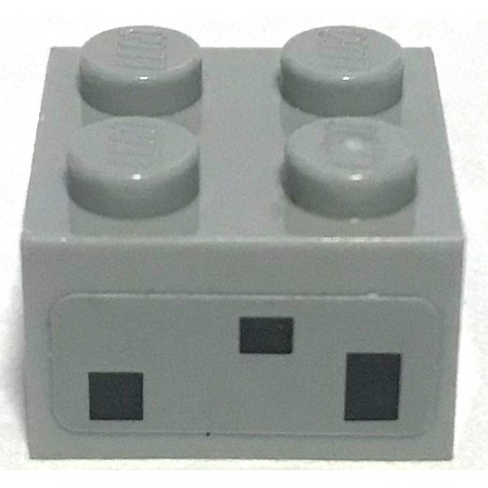 Brick 2 x 2 with 3 Black Rectangles Pattern (Sticker) - Set 75826
