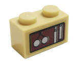 Brick 1 x 2 with Clock Weights Pattern (Sticker) - Set 75980