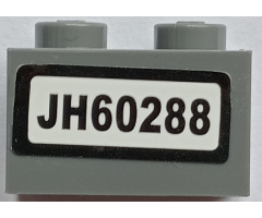 Brick 1 x 2 with 'JH60288' Pattern (Sticker) - Set 60288