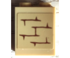 Brick 1 x 2 x 2 with Inside Stud Holder with Bricks and Medium Nougat Mortar Pattern (Sticker) - Set 75969