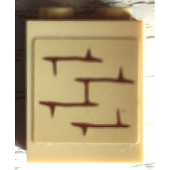 Brick 1 x 2 x 2 with Inside Stud Holder with Bricks and Medium Nougat Mortar Pattern (Sticker) - Set 75969