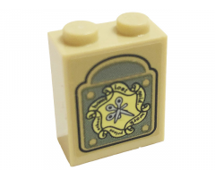 Brick 1 x 2 x 2 with Inside Stud Holder with Scissors Clock Hands, Black 'lost', 'quid.', 'work', 'prison', 'school', and 'home' Pattern (Sticker) - Set 75980