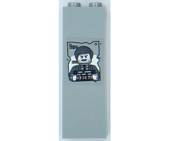 Brick 1 x 2 x 5 with Minifigure Mugshot Picture with '03 08 77' Pattern (Sticker) - Set 70435