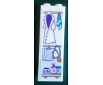 Brick 1 x 2 x 5 with White Hanging Coat, Stethoscope and Bottles on Shelf Pattern (Sticker) - Set 41345