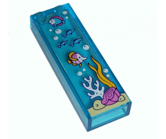 Brick 1 x 2 x 5 with Bubbles, Coral, Fish and Seaweed Pattern (Sticker) - Set 41345