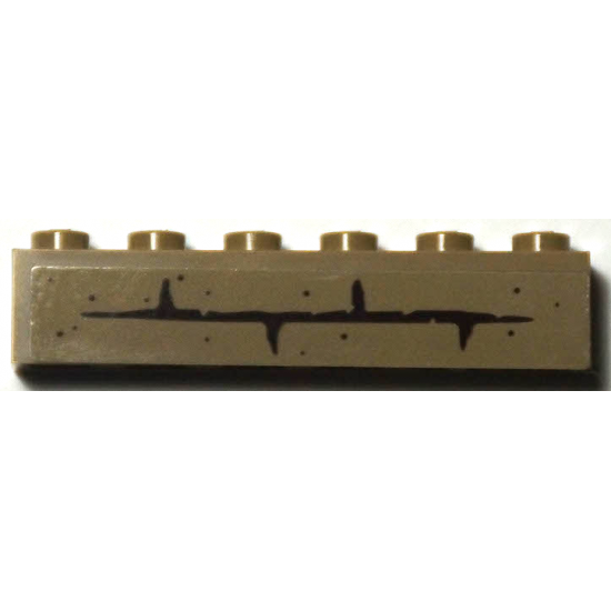 Brick 1 x 6 with Bricks and Dark Brown Mortar Pattern (Sticker) - Set 70422