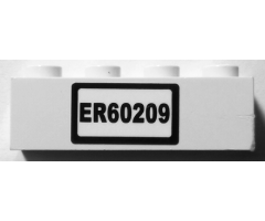 Brick 1 x 4 with 'ER60209' Pattern (Sticker) - Set 60209