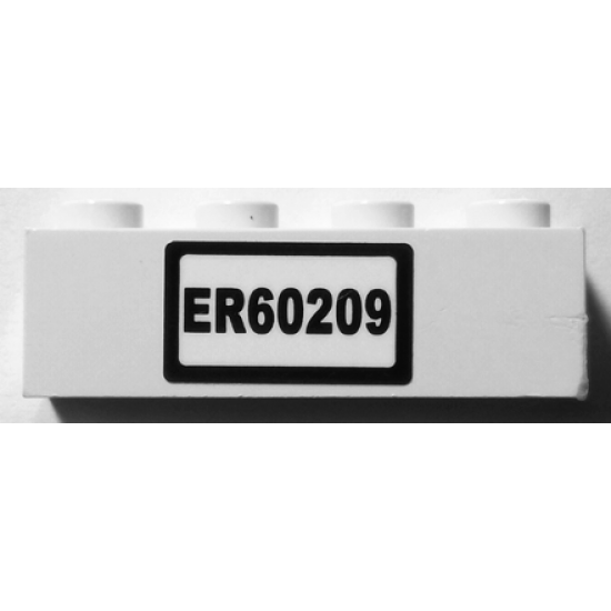 Brick 1 x 4 with 'ER60209' Pattern (Sticker) - Set 60209