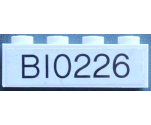 Brick 1 x 4 with Black 'B10226' Pattern (Sticker) - Set 10226