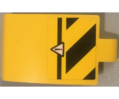 Technic, Panel Curved 3 x 5 x 3 with Exclamation Mark in Danger Triangle and Black and Yellow Danger Stripes Pattern Model Right Side (Sticker) - Set 42049