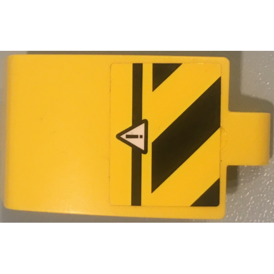 Technic, Panel Curved 3 x 5 x 3 with Exclamation Mark in Danger Triangle and Black and Yellow Danger Stripes Pattern Model Right Side (Sticker) - Set 42049