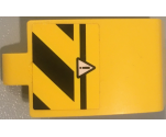 Technic, Panel Curved 3 x 5 x 3 with Exclamation Mark in Danger Triangle and Black and Yellow Danger Stripes Pattern Model Left Side (Sticker) - Set 42049