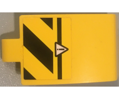 Technic, Panel Curved 3 x 5 x 3 with Exclamation Mark in Danger Triangle and Black and Yellow Danger Stripes Pattern Model Left Side (Sticker) - Set 42049