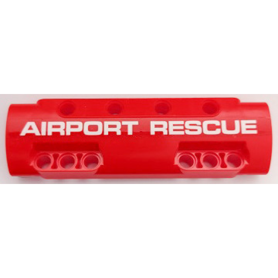 Technic, Panel Curved 11 x 3 with 10 Pin Holes through Panel Surface with White 'AIRPORT RESCUE' Pattern (Sticker) - Set 42068