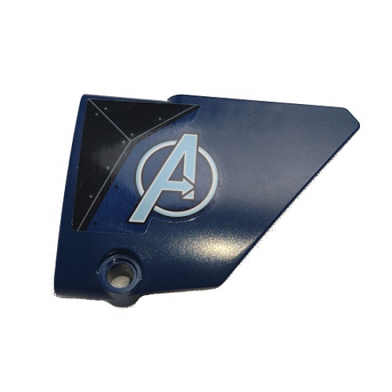 Technic, Panel Fairing #14 Large Short Smooth, Side B with Avengers Logo and Black Hull Plates Pattern (Sticker) - Set 76126