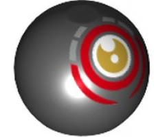 Technic Ball Joint with Gold Eye and Red Circle Pattern