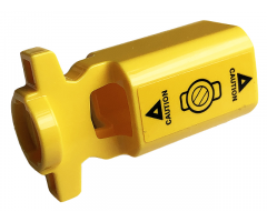 Projectile Launcher Part, Net Shooter Canister with 'CAUTION' and Triangles on Yellow Background Pattern (Sticker) - Sets 60173 / 60175