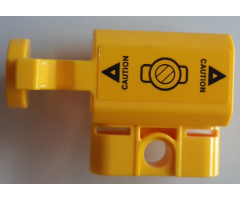 Projectile Launcher Part, Net Shooter Canister with 'CAUTION' and Triangles on Yellow Background Pattern on Both Sides (Stickers) - Set 60172