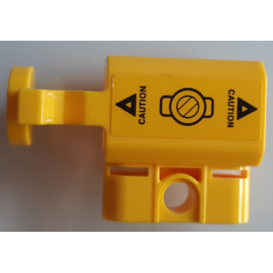 Projectile Launcher Part, Net Shooter Canister with 'CAUTION' and Triangles on Yellow Background Pattern on Both Sides (Stickers) - Set 60172