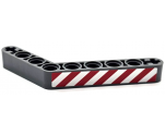 Technic, Liftarm, Modified Bent Thick 1 x 9 (6 - 4) with Red and White Danger Stripes Pattern Model Right Side (Sticker) - Set 42080
