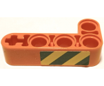 Technic, Liftarm, Modified Bent Thick L-Shape 2 x 4 with Black and Yellow Danger Stripes Pattern on Outside Model Left Side (Sticker) - Set 42062
