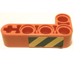 Technic, Liftarm, Modified Bent Thick L-Shape 2 x 4 with Black and Yellow Danger Stripes Pattern on Outside Model Left Side (Sticker) - Set 42062