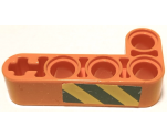 Technic, Liftarm, Modified Bent Thick L-Shape 2 x 4 with Black and Yellow Danger Stripes Pattern on Outside Model Right Side (Sticker) - Set 42062